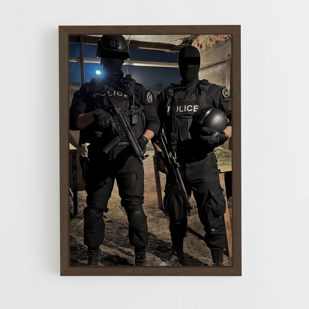 ap-police officer-6 cadre Bois foncé