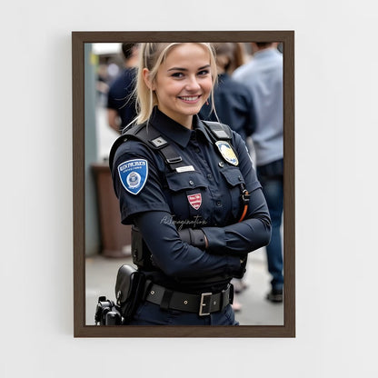 ap-police officer-8 cadre Bois foncé
