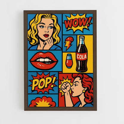 ap-pop art-9 cadre Bois foncé
