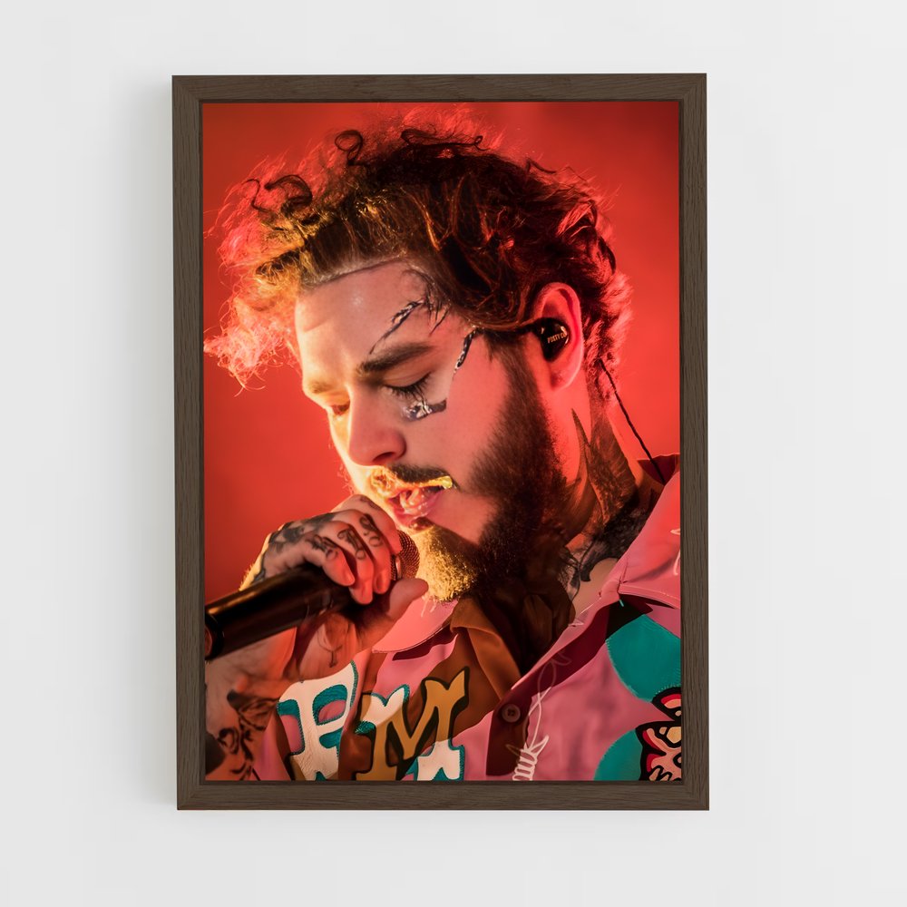 ap-post malone-2 cadre Bois foncé