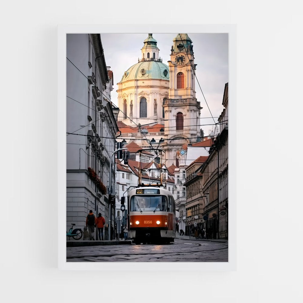 ap-prague tram-3 cadre Blanc