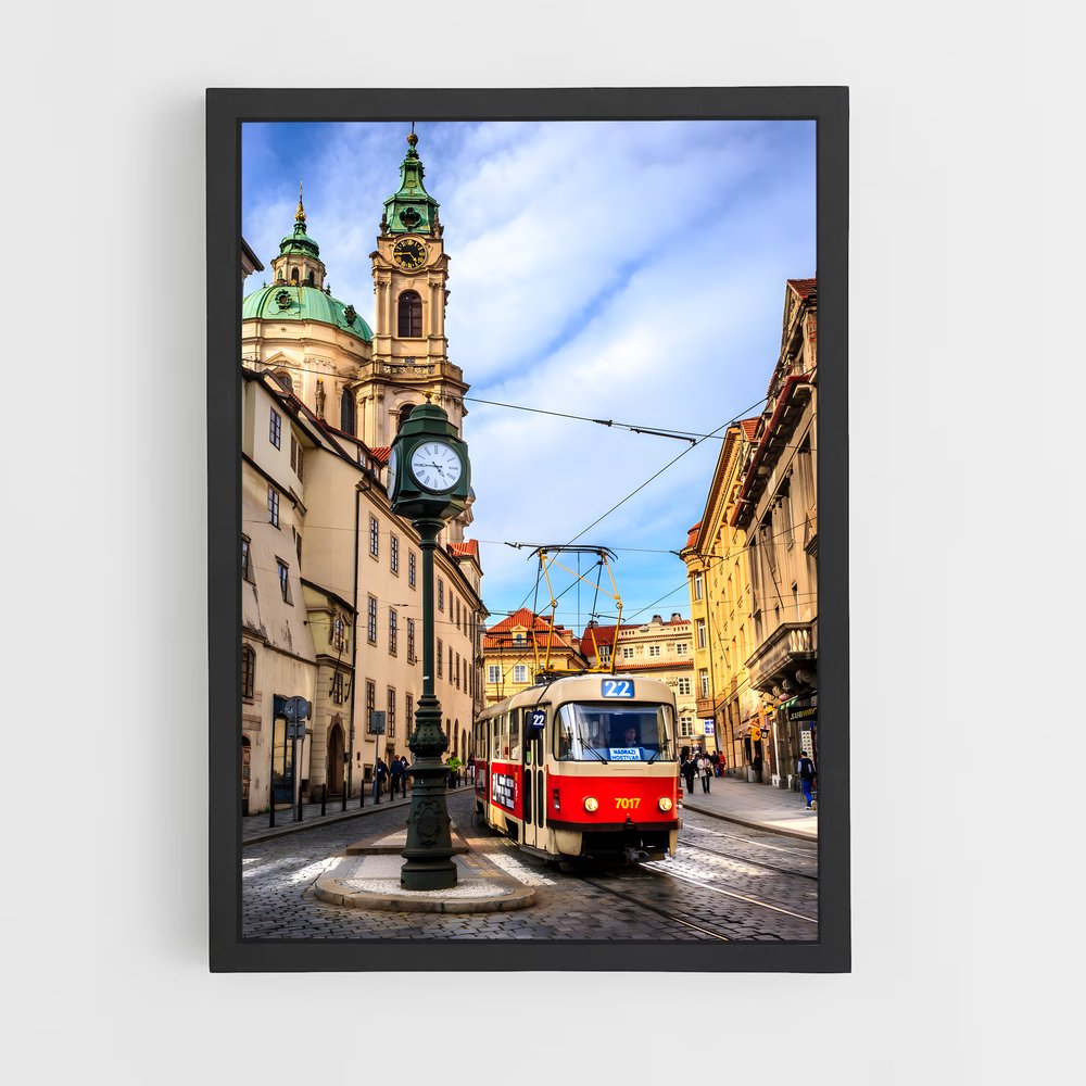 ap-prague tram-4 cadre Noir