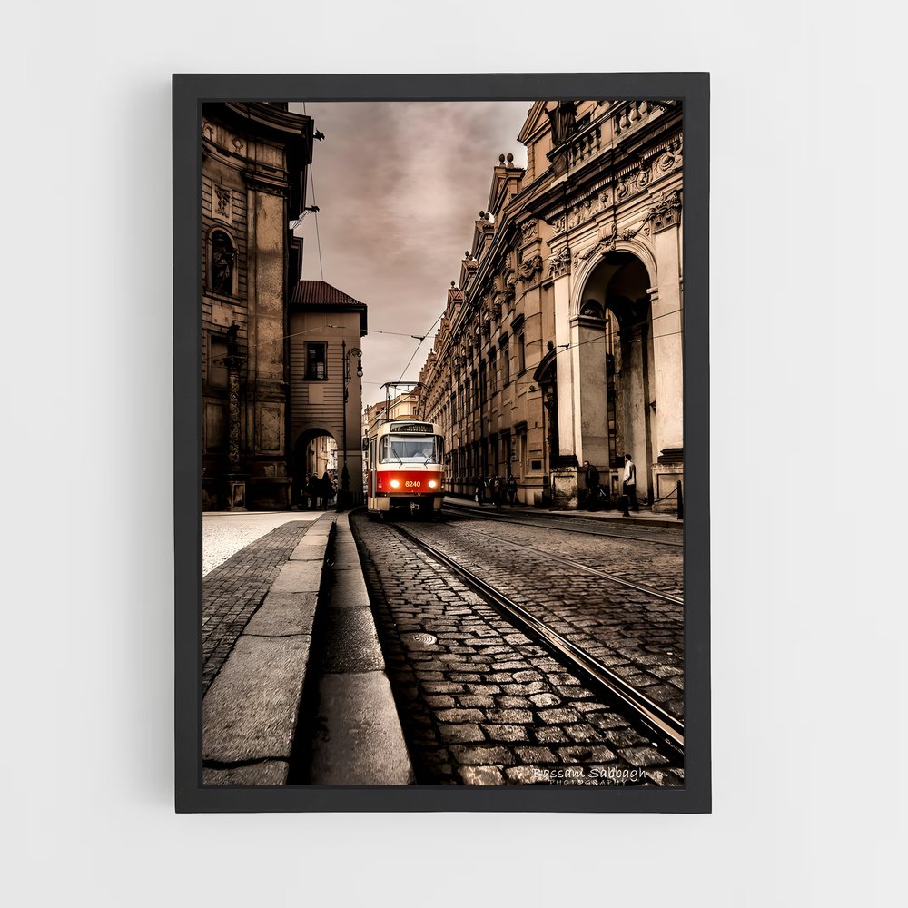 ap-prague tram-6 cadre Noir