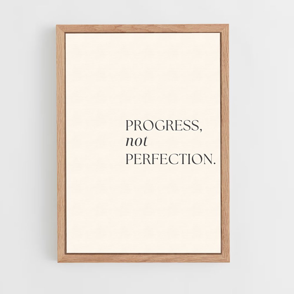 ap-progress not perfection-1 cadre Bois clair