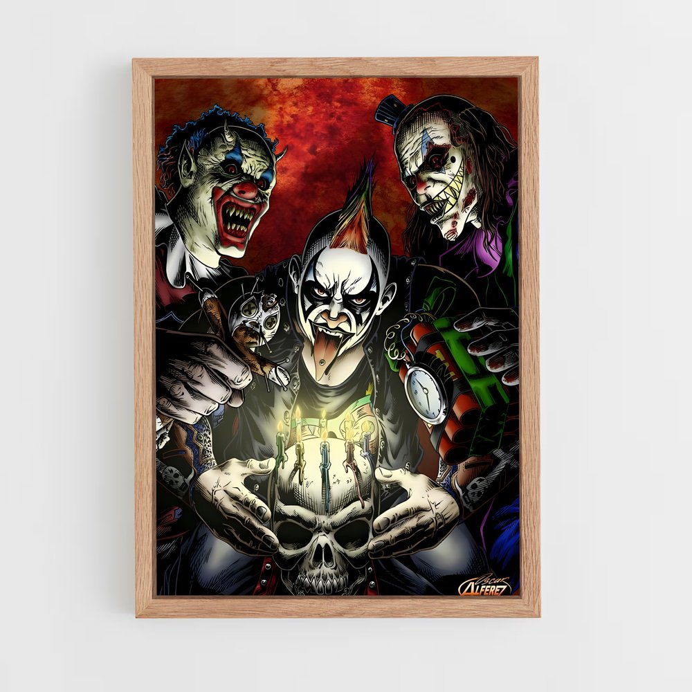 ap-psycho clown-3 cadre Bois clair