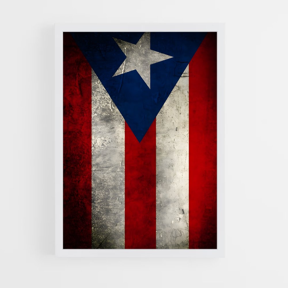 ap-puerto rico flag-2 cadre Blanc