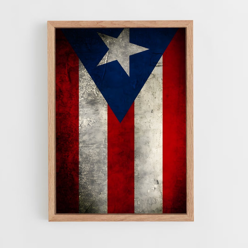 ap-puerto rico flag-2 cadre Bois clair