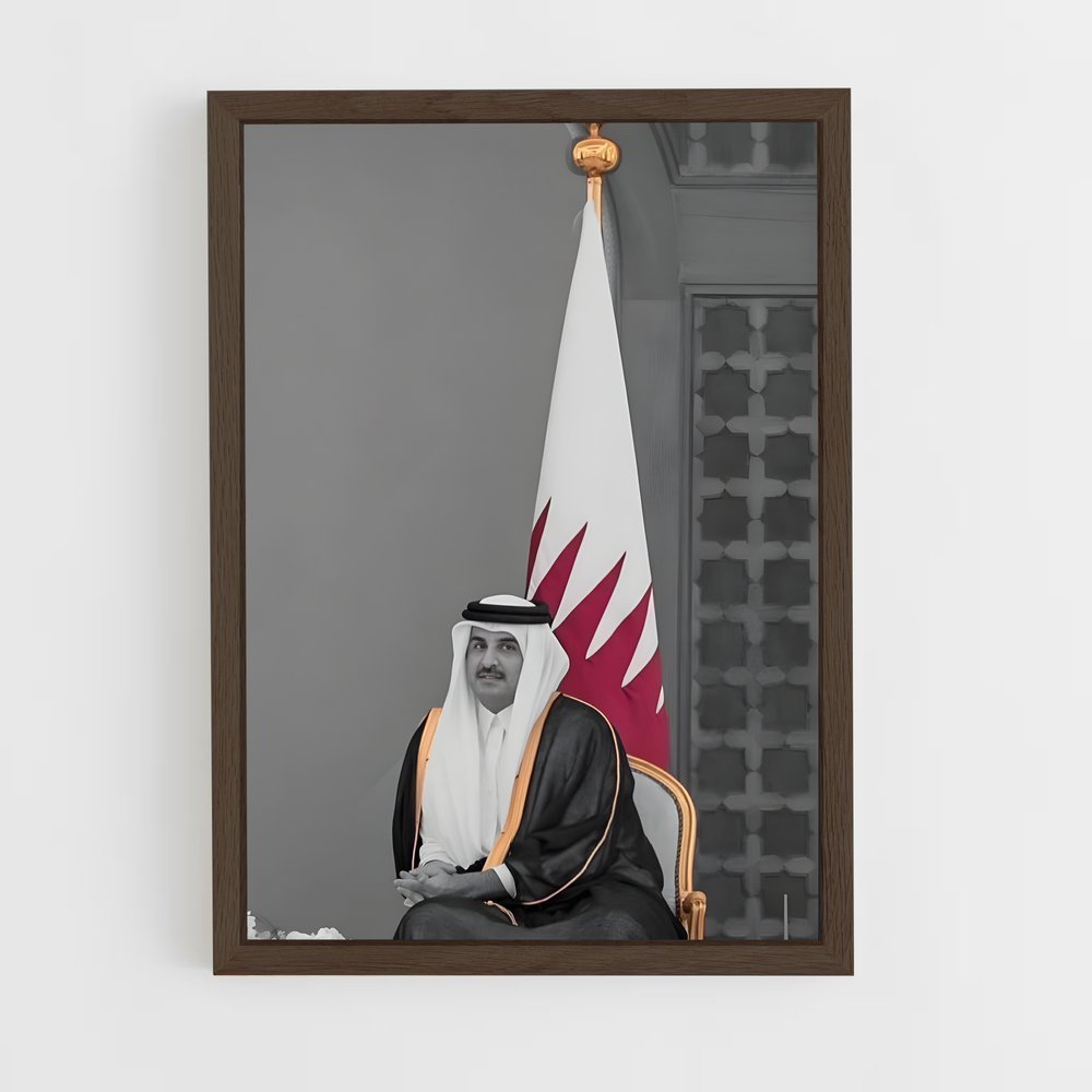 ap-qatar flag-1 cadre Bois foncé