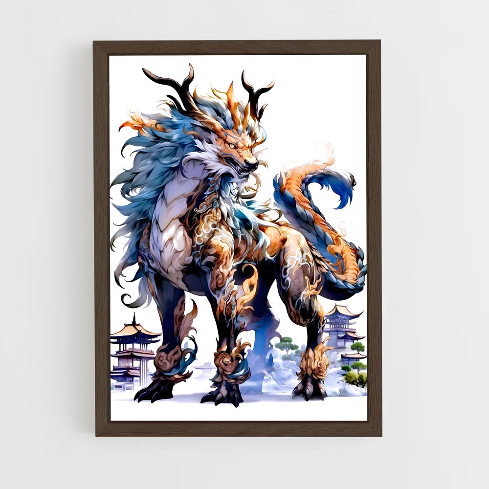 ap-qilin-2 cadre Bois foncé