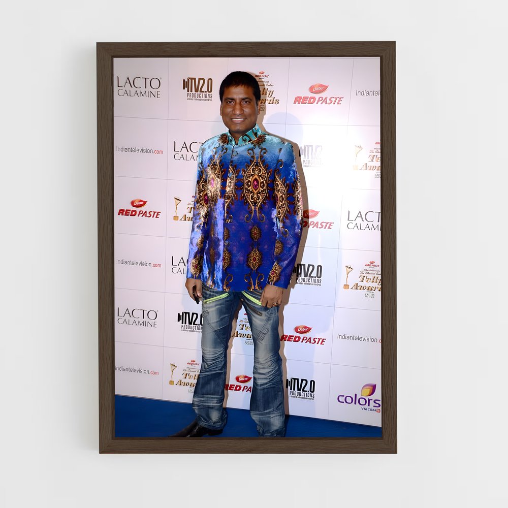 ap-raju srivastav-1 cadre Bois foncé