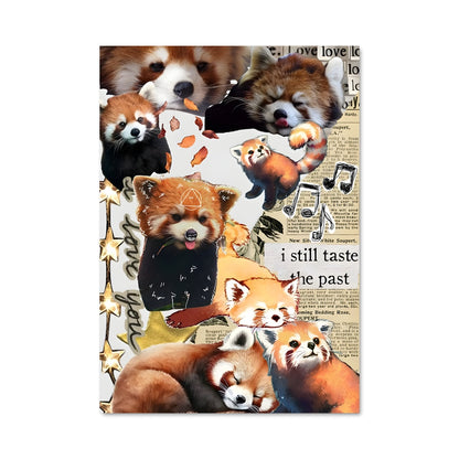 Poster Panda Rouge Enjoué