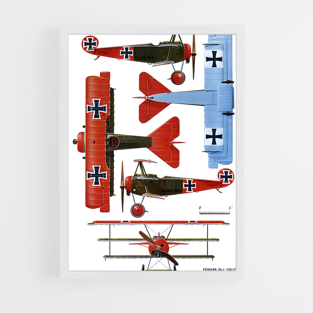 ap-red baron fokker dr.i-1 cadre Blanc