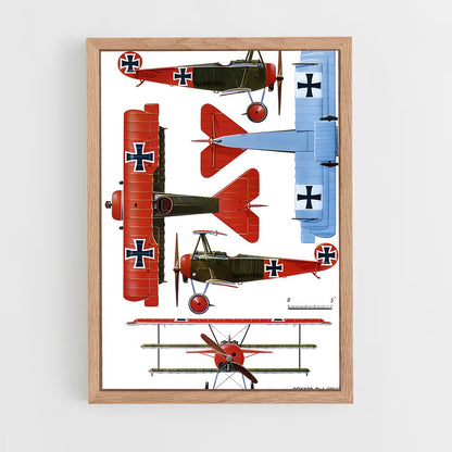 ap-red baron fokker dr.i-1 cadre Bois clair