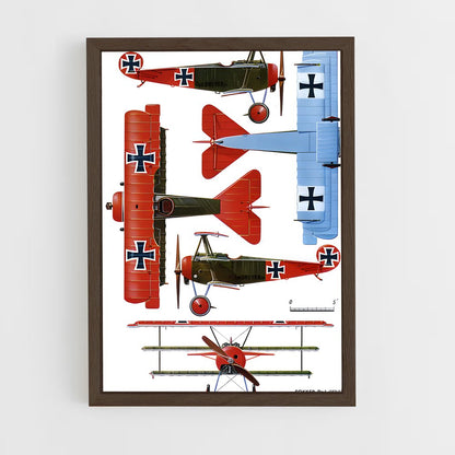 ap-red baron fokker dr.i-1 cadre Bois foncé