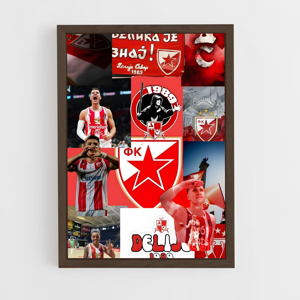 ap-red star belgrade basketball-6 cadre Bois foncé