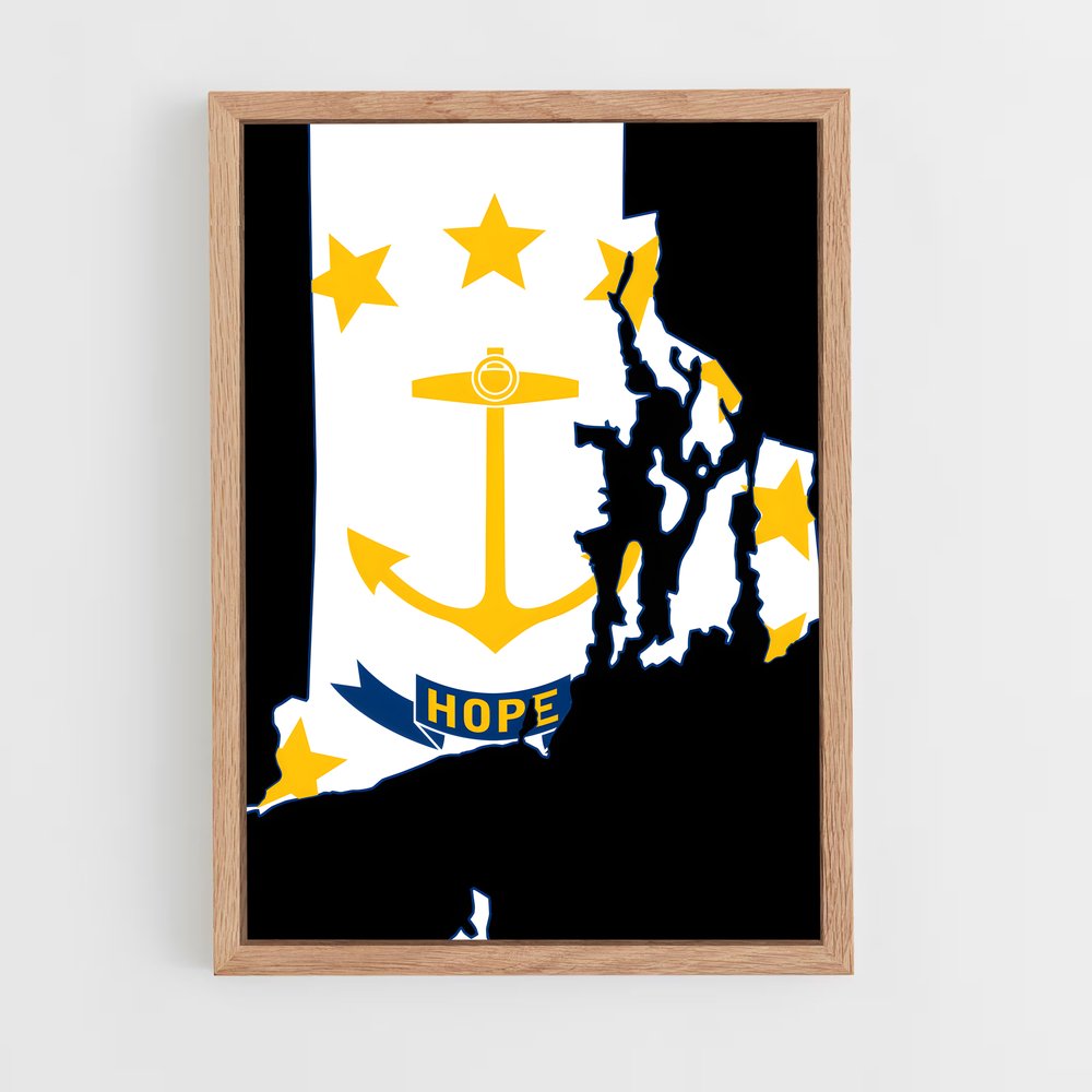 ap-rhode island flag-1 cadre Bois clair