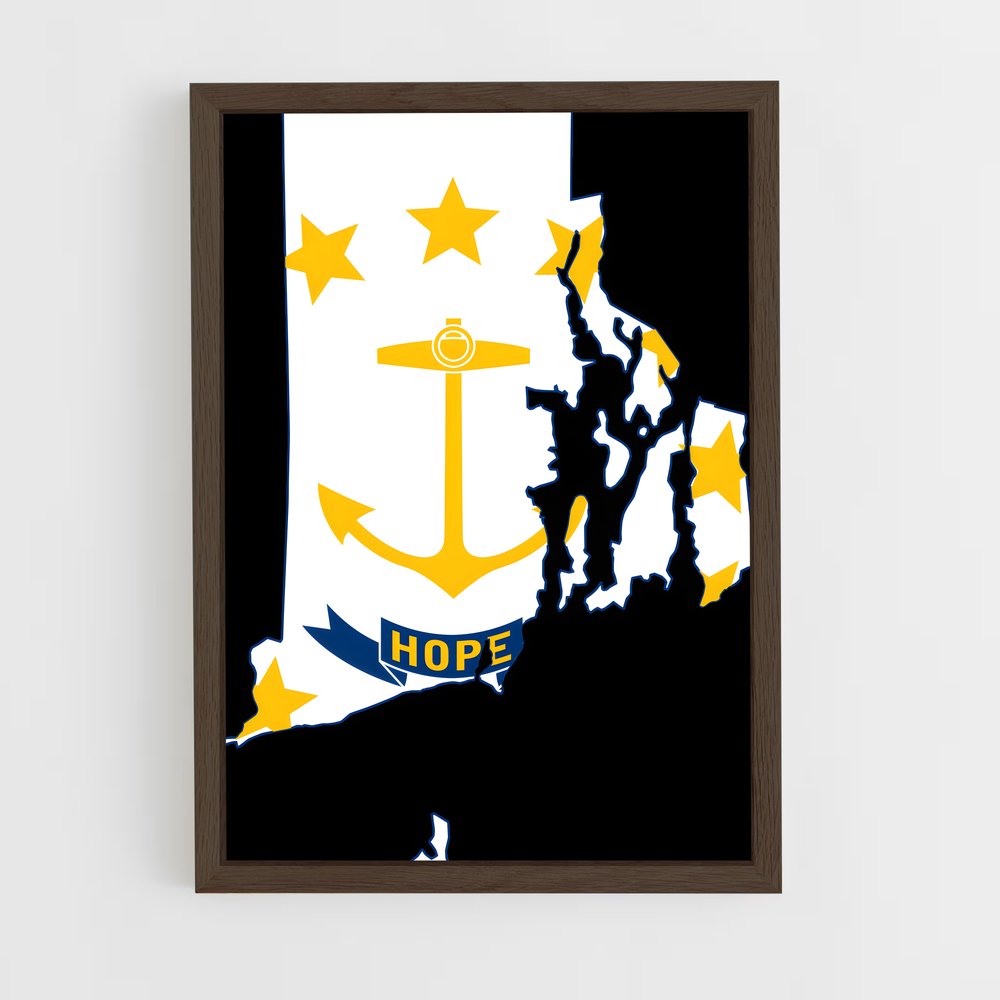 ap-rhode island flag-1 cadre Bois foncé
