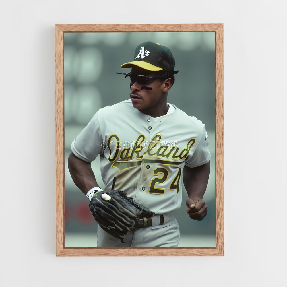ap-rickey henderson-5 cadre Bois clair