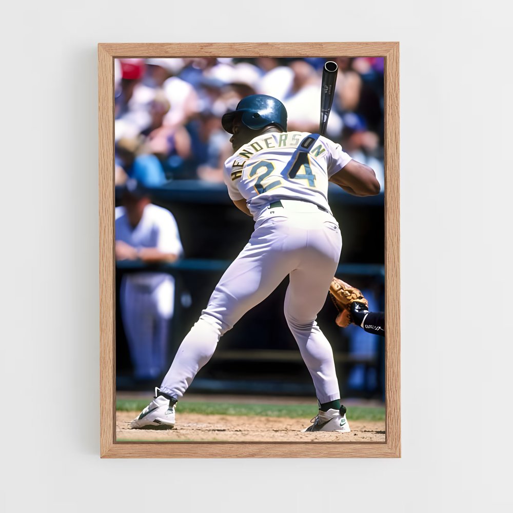 ap-rickey henderson-6 cadre Bois clair