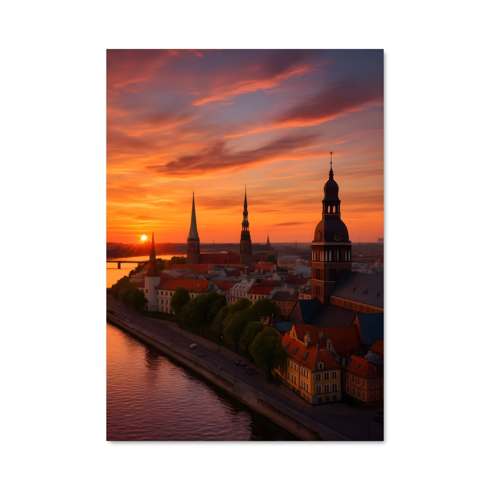 Poster Ciel d'Orange à Riga