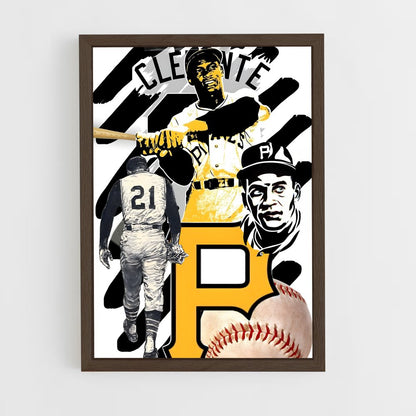 ap-roberto clemente-4 cadre Bois foncé