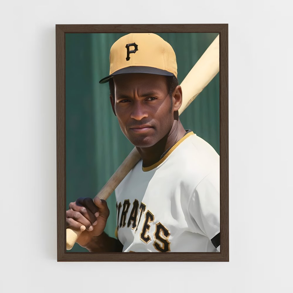 ap-roberto clemente-6 cadre Bois foncé