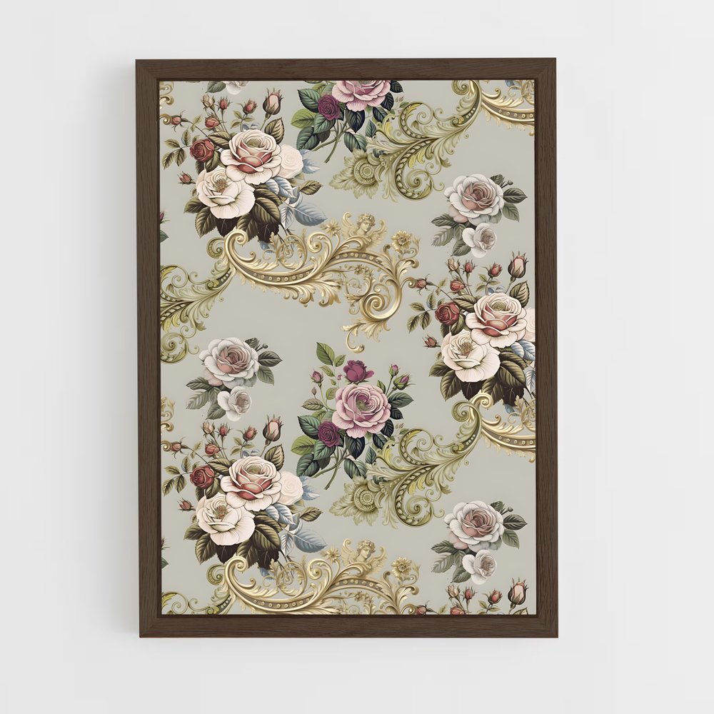 ap-rococo patterns-3 cadre Bois foncé