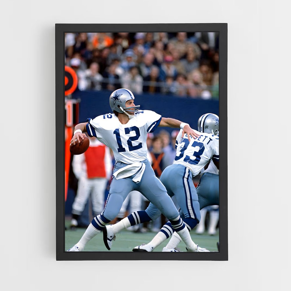 ap-roger staubach-1 cadre Noir