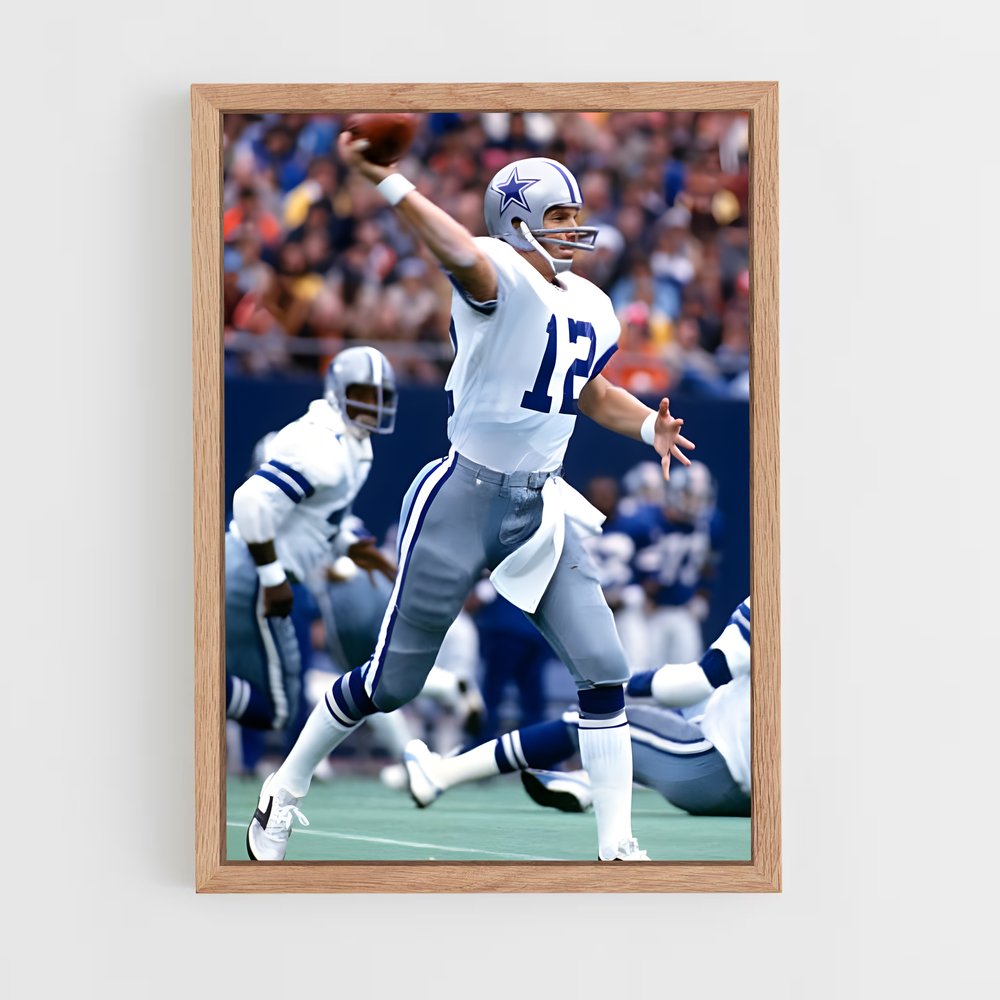 ap-roger staubach-3 cadre Bois clair