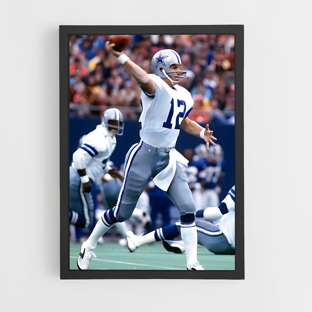 ap-roger staubach-3 cadre Noir