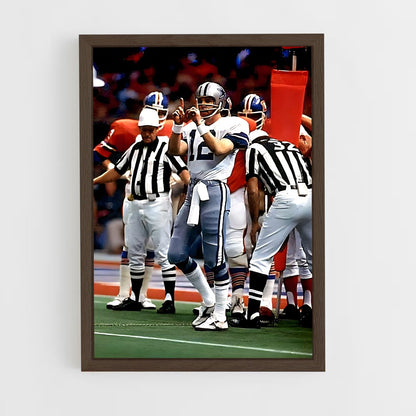 ap-roger staubach-4 cadre Bois foncé