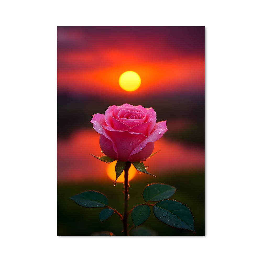 Poster Rose au Crépuscule