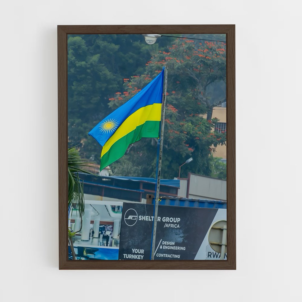 ap-rwanda flag-1 cadre Bois foncé