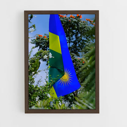 ap-rwanda flag-4 cadre Bois foncé