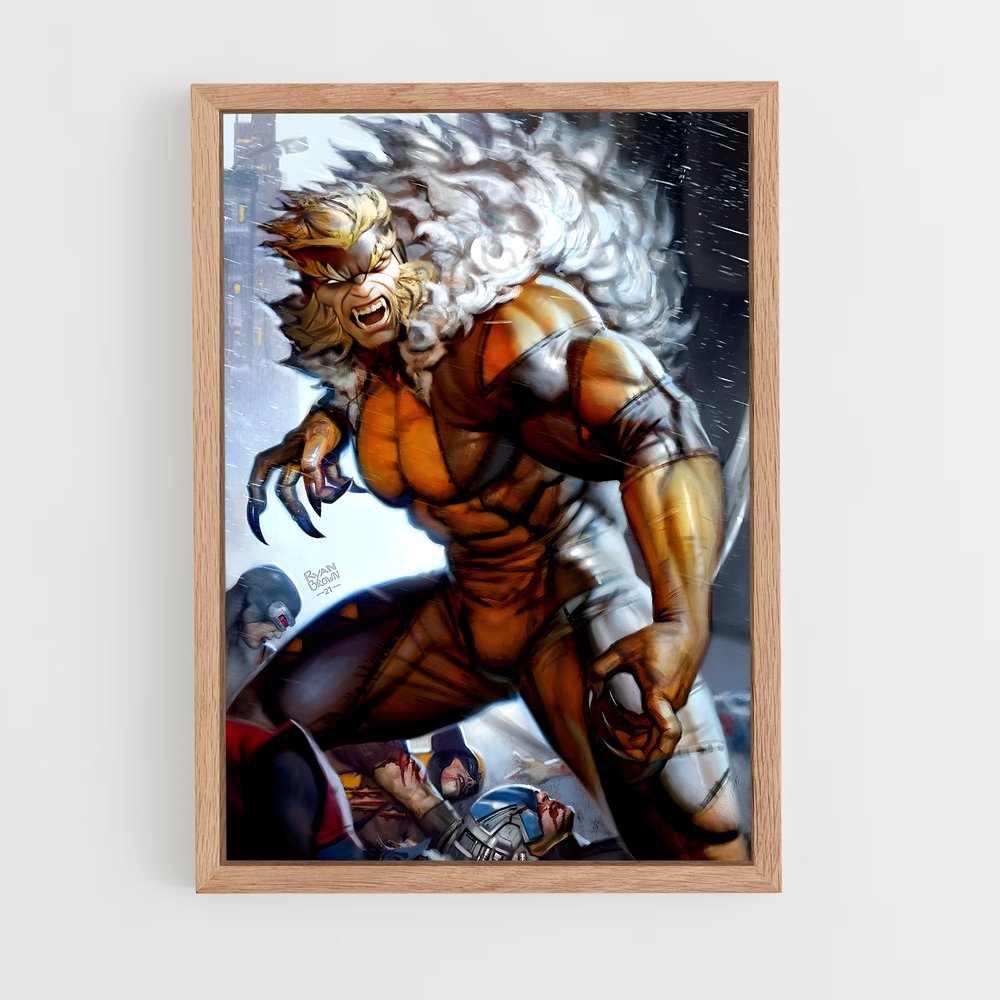ap-sabretooth x-men-5 cadre Bois clair