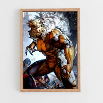 ap-sabretooth x-men-5 cadre Bois clair