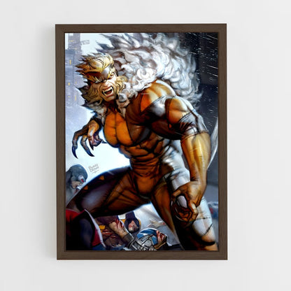 ap-sabretooth x-men-5 cadre Bois foncé