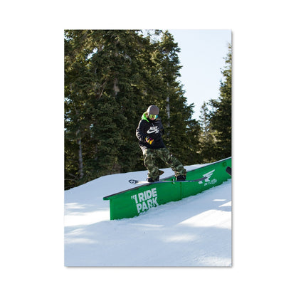 Poster Snowboarder Envol
