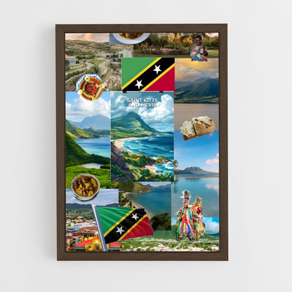 ap-saint kitts and nevis-3 cadre Bois foncé