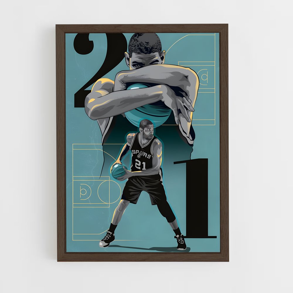 ap-san antonio spurs-4 cadre Bois foncé