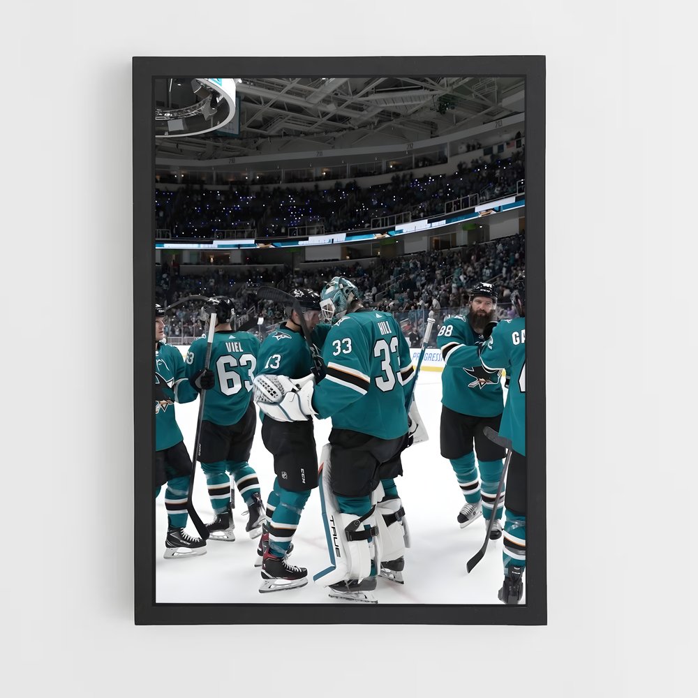 ap-san jose sharks-6 cadre Noir
