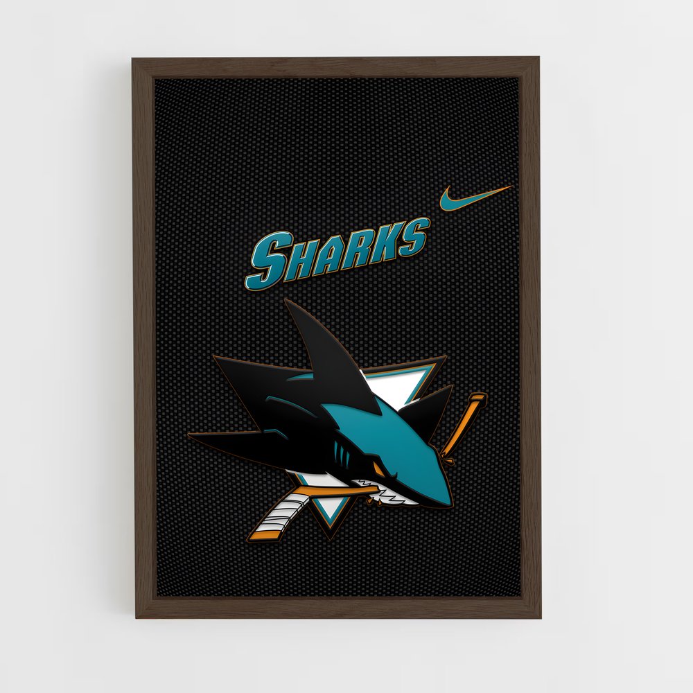 ap-san jose sharks-7 cadre Bois foncé