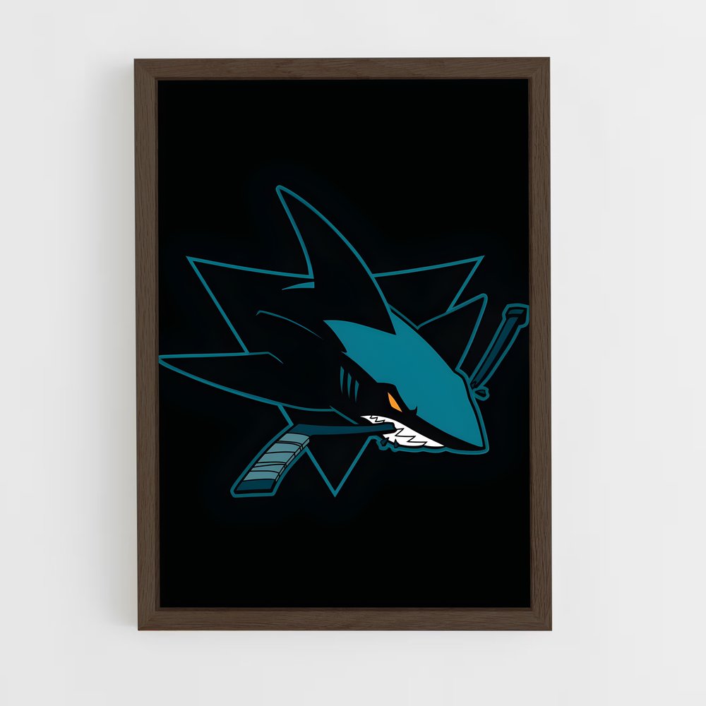 ap-san jose sharks-8 cadre Bois foncé