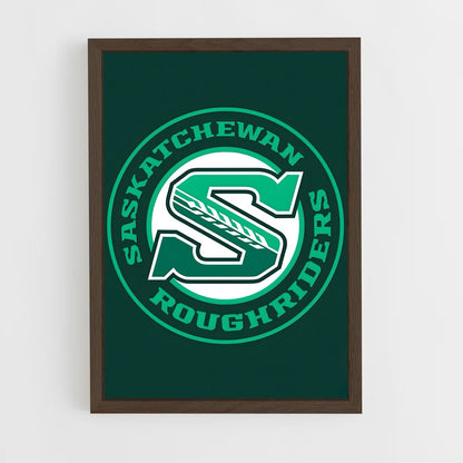 ap-saskatchewan roughriders-1 cadre Bois foncé