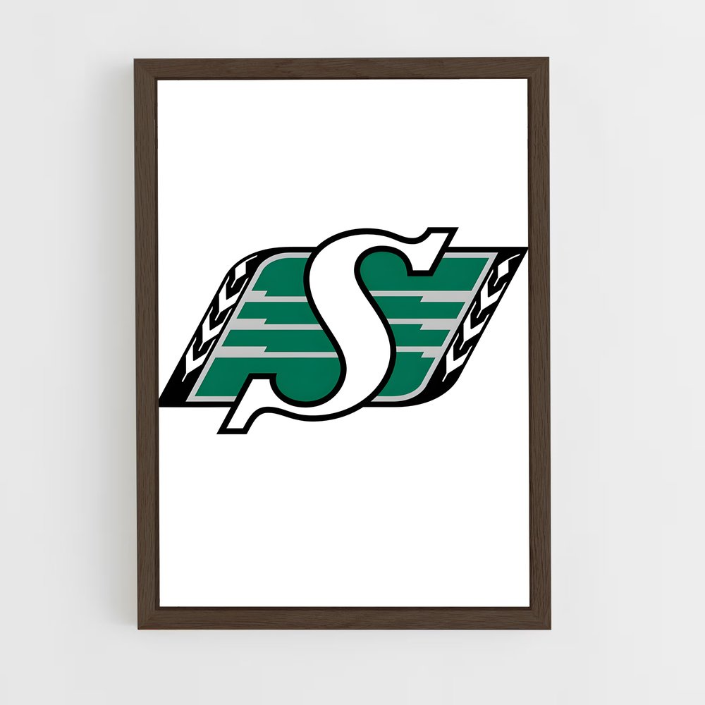 ap-saskatchewan roughriders-3 cadre Bois foncé