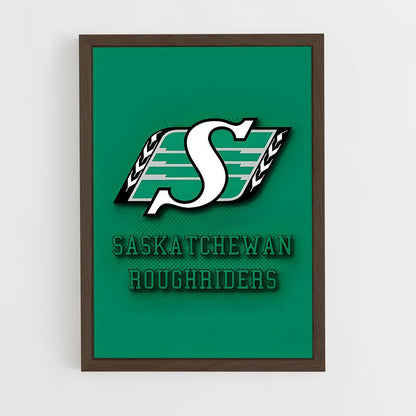 ap-saskatchewan roughriders-4 cadre Bois foncé
