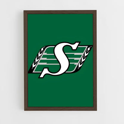 ap-saskatchewan roughriders-5 cadre Bois foncé