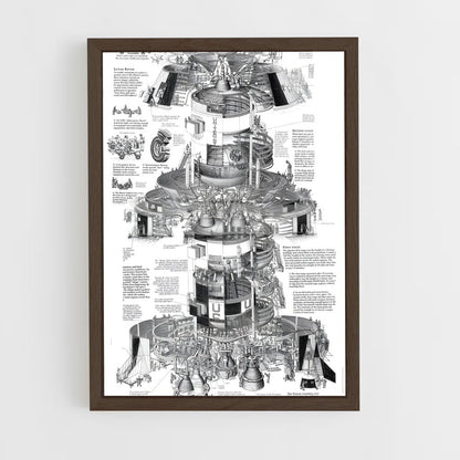 ap-saturn v-3 cadre Bois foncé