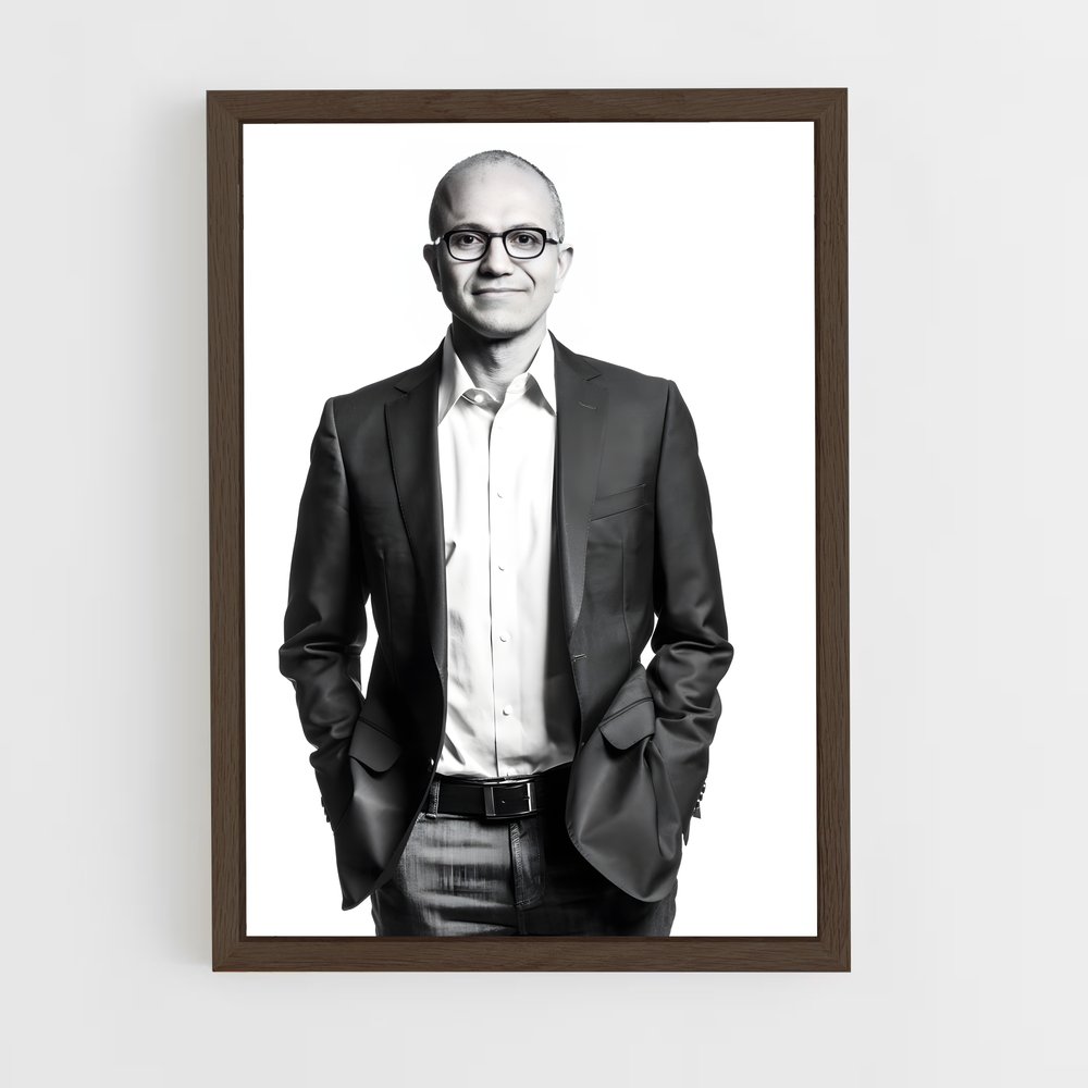 ap-satya nadella-2 cadre Bois foncé