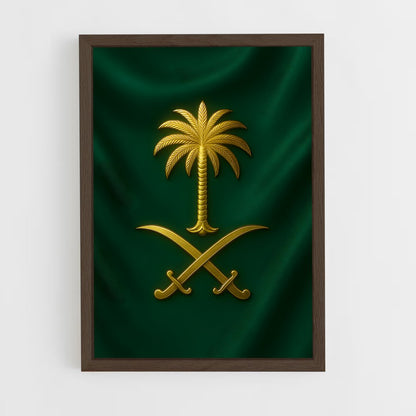 ap-saudi arabia flag-3 cadre Bois foncé